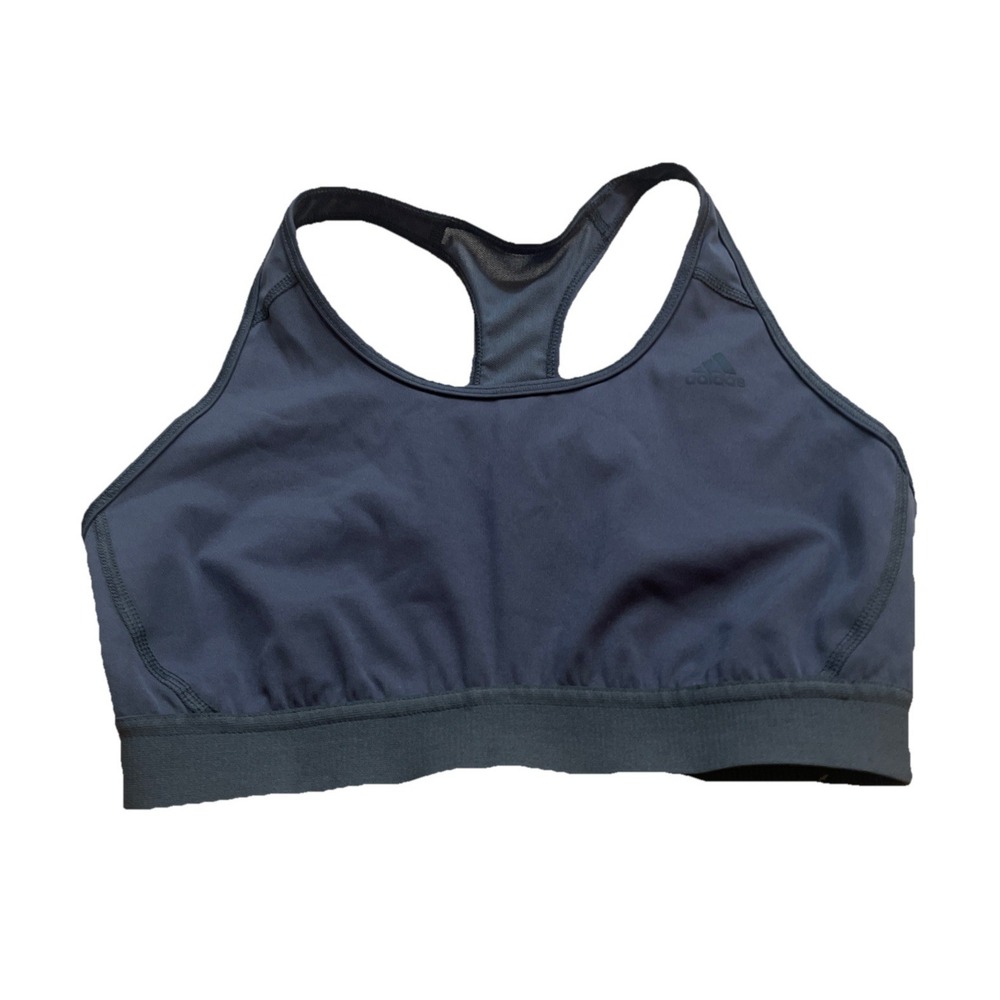 Adidas Dark Gray Aeroready Alphaskin Racerback Elastic Sports Bra Band Women's M